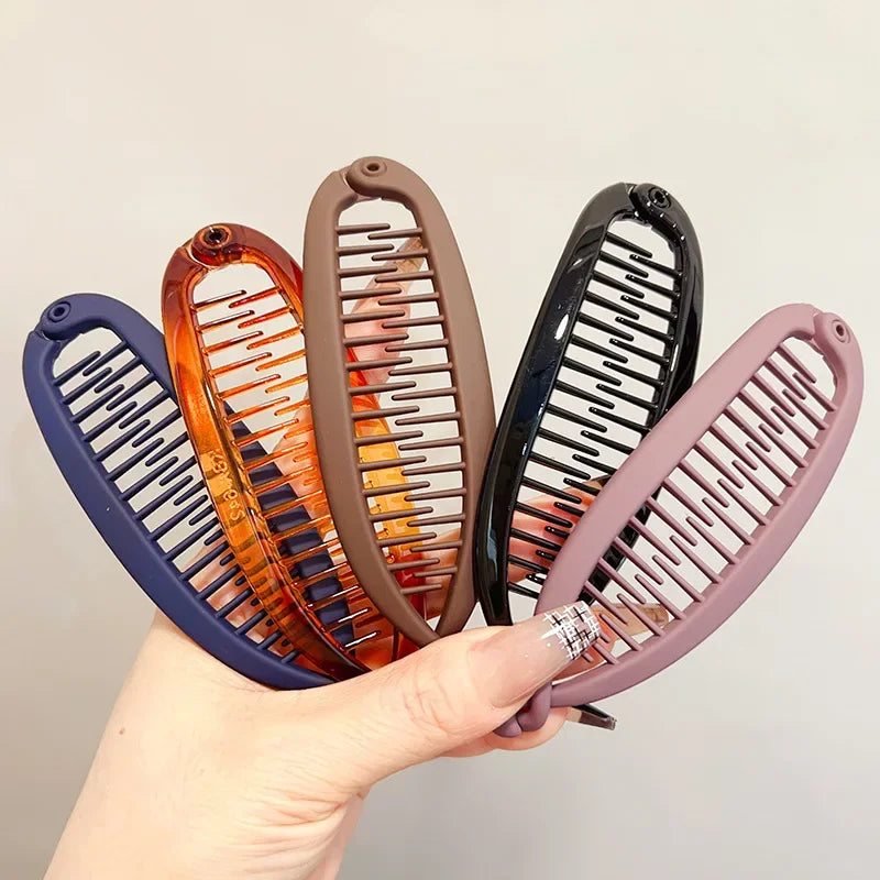 Matte Frosted Banana Hair Clip