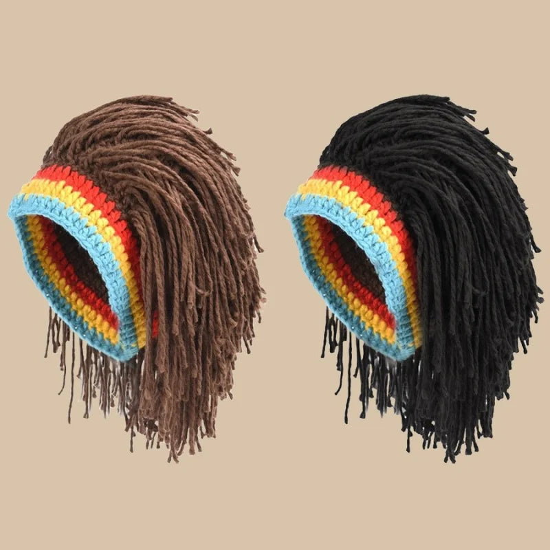 Unisex Syntetisk Parykk Falske Dreadlocks Lue Heklet Strikket Lue Rasta Jamaica Cosplay Fest Hodeplagg Rekvisitter