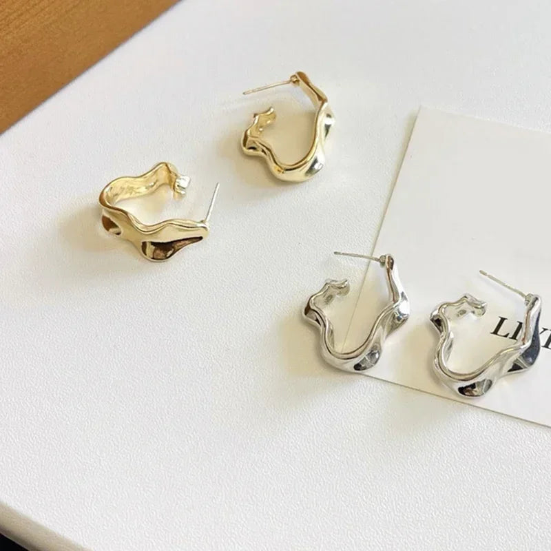 Серьги Женские Retro Minimalist Earrings Irregular Stud Earrings Exaggerated Fashion Earring For Women Jewelry Accessories