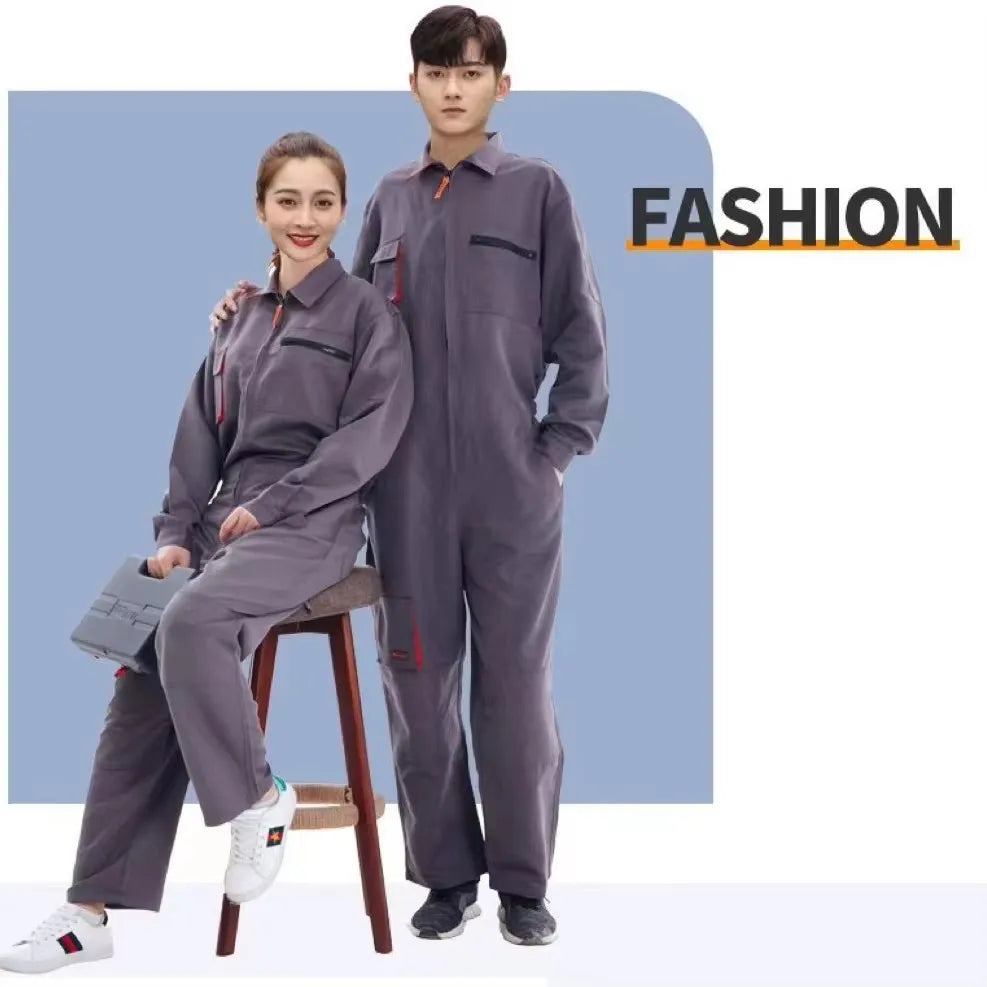 Work clothes for men and women, welding clothes, automotive repair workshop technicians, plus size clothing