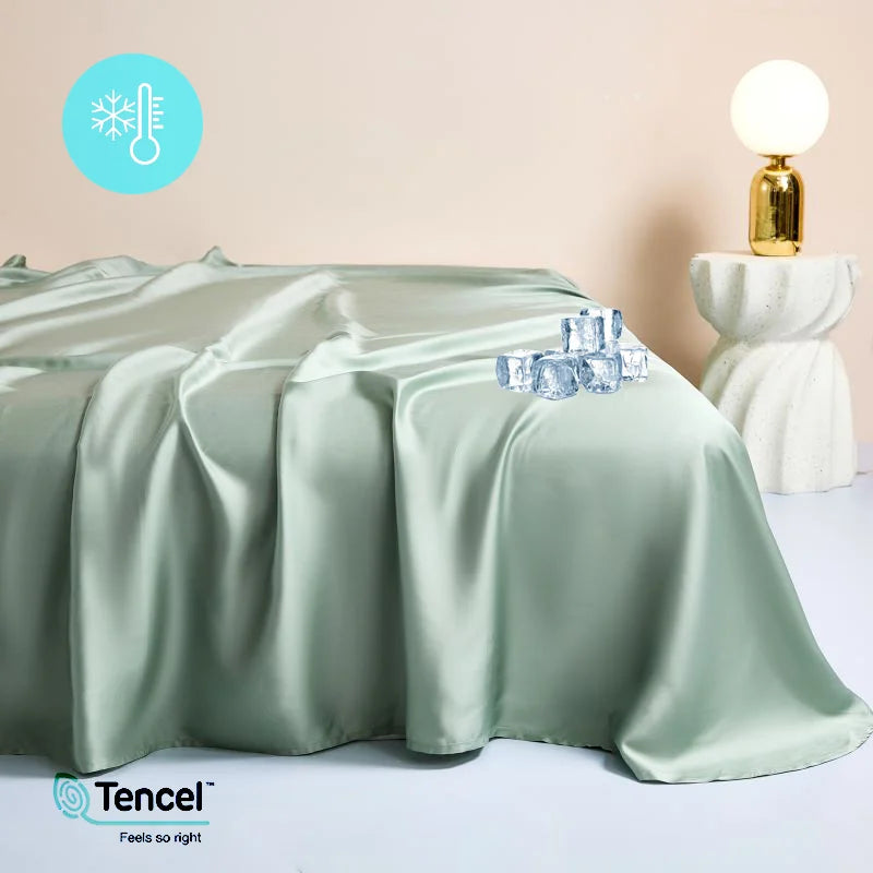 100% Lyocel FlatSheet 200×235cm, Soft Breathable & Cooling Sheets for Hot Sleepers, Silk Smooth Bed Sheets,1Pc
