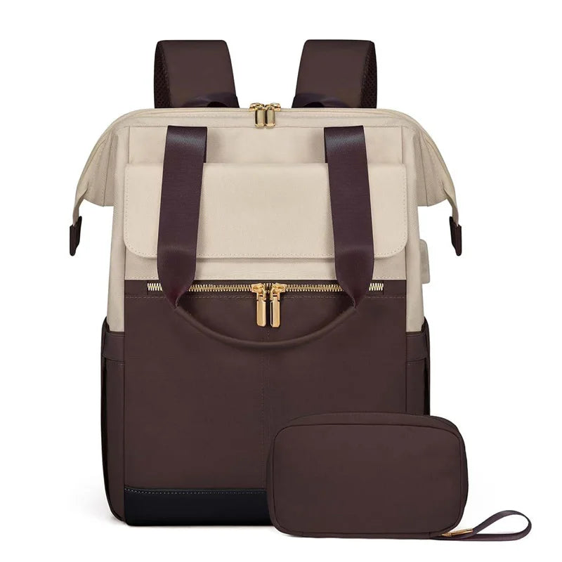 Laptop bag, travel and leisure mommy bag, diaper bag, men's and women's fashionable backpack