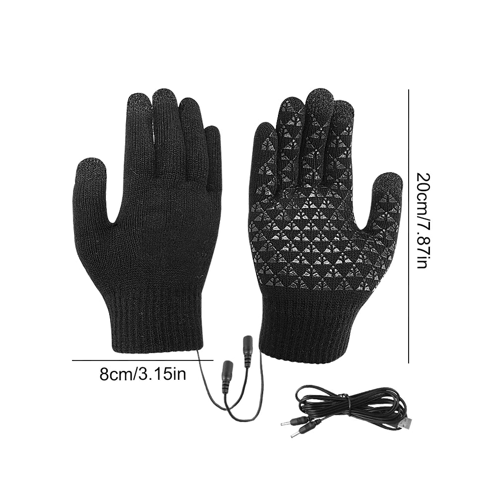 Guantes con Calefacción Eléctrica Guantes Cálidos de Invierno USB Pantalla Táctil Moto Snowboard Ciclismo Calientamanos para Conducir Esquiar