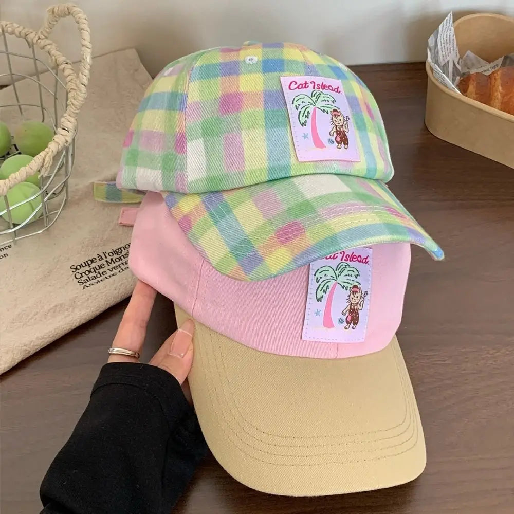 Fashion Korean Baseball Hat Embroidery Cute Peaked Cap Visor Spring Summer Snapback Cap Girls