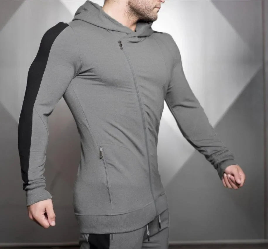Men Hoodies Sweats Sweatshirt Hooded Fitness Gym Coat Outdoor Sport Tops Bodybuilding Men Sweater  Autumn and Winter New Fashion