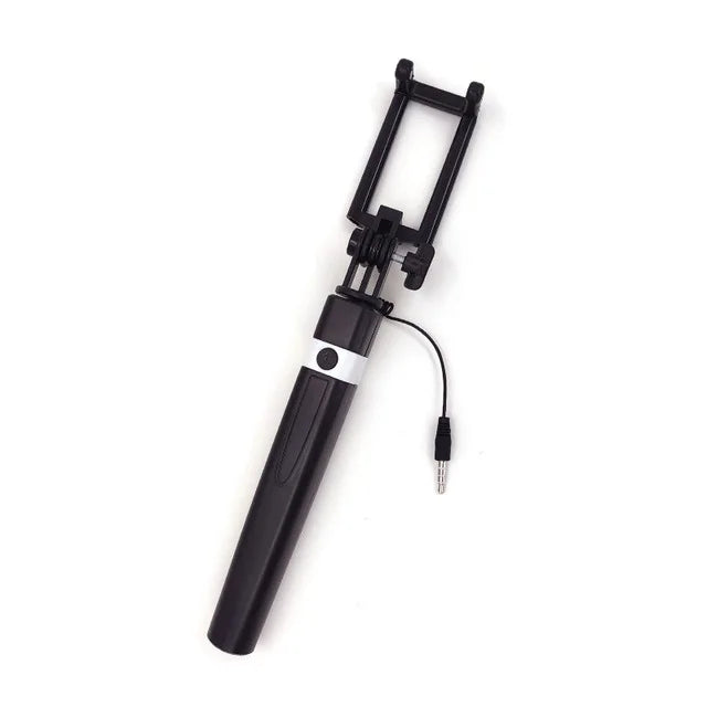 New Mini Wire Controlled Selfie Stick Pink/Blue/Black Suitable for Android 3.5mm Plug Selfie Stick Shrinkage 18cm Stretch 72cm