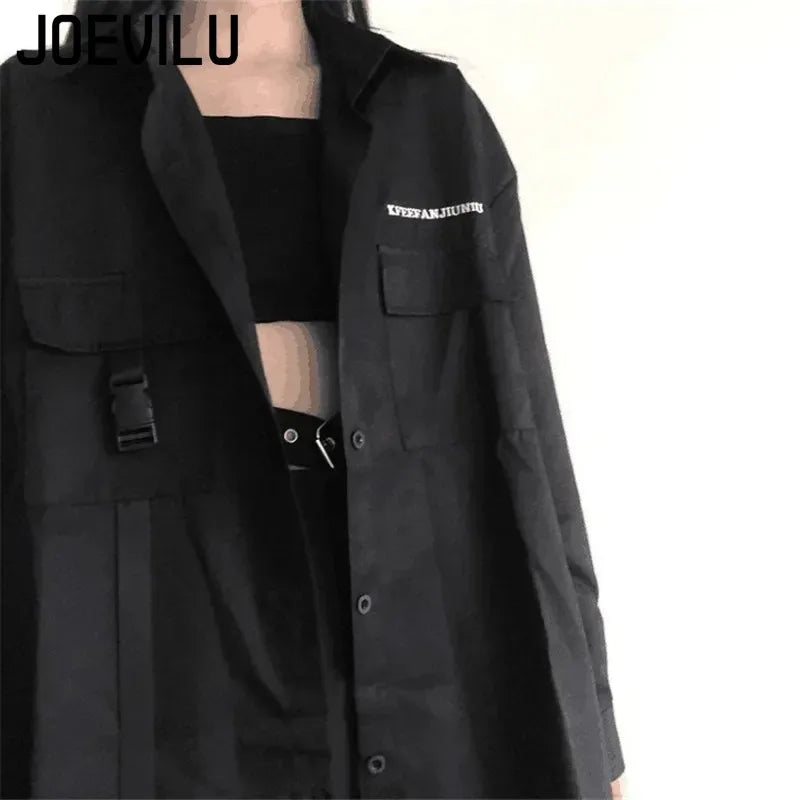 Gothic Skirt Set Long Sleeve Shirt Pleated Skirt 2 Piece Sets Women's Dark Clothes Korean Retro Casual Outfit Fashion Y2k Suit