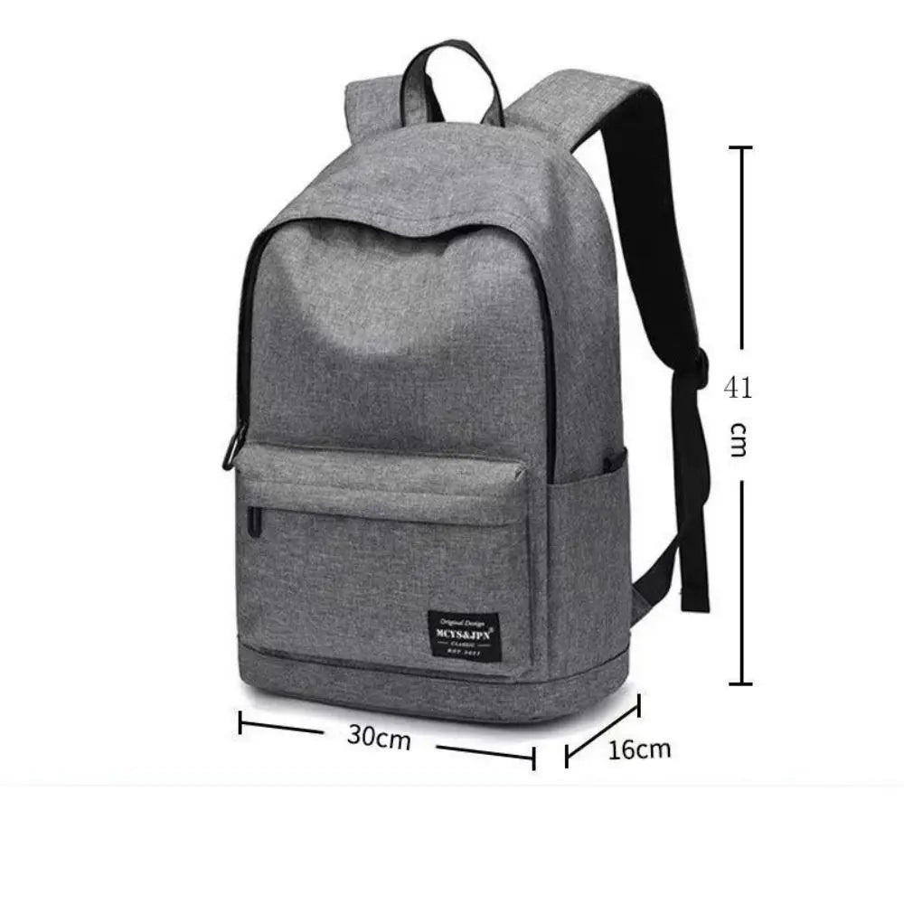 15 inches Versatile Backpack Trendy Black Grey Oxford Cloth Computer Bag Washable Travel Bag Unisex Computer Bag