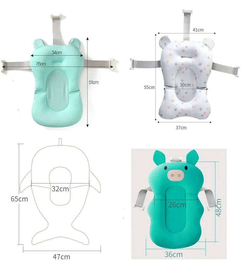 Cojín Flotante de Seguridad para Bebés Antideslizante para Bañera, Asiento de Baño Portátil, Almohadilla de Apoyo para Ducha