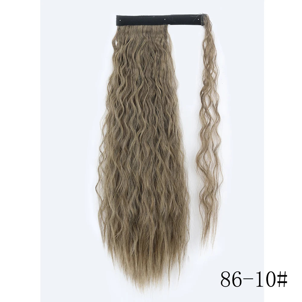 LISI GIRL Synthétique 22/34 Pouces Queue de Cheval enroulée Extensions de Cheveux Bouclés Afro Longs Postiches Queue de Cheval Faux Cheveux Résistant à la Chaleur