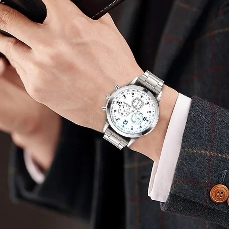 Nuevo reloj de hombre, banda de lujo, reloj redondo, moda, Blu-ray, reloj romano para hombre, relojes para hombre, שעון ספורט, часы мужские наручные