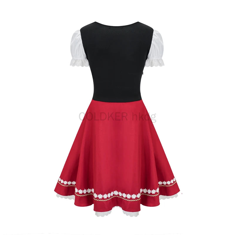New Women's Munich Oktoberfest Costume Dirndl Dress Traditional German Bavarian Beer Girl Party Dresses