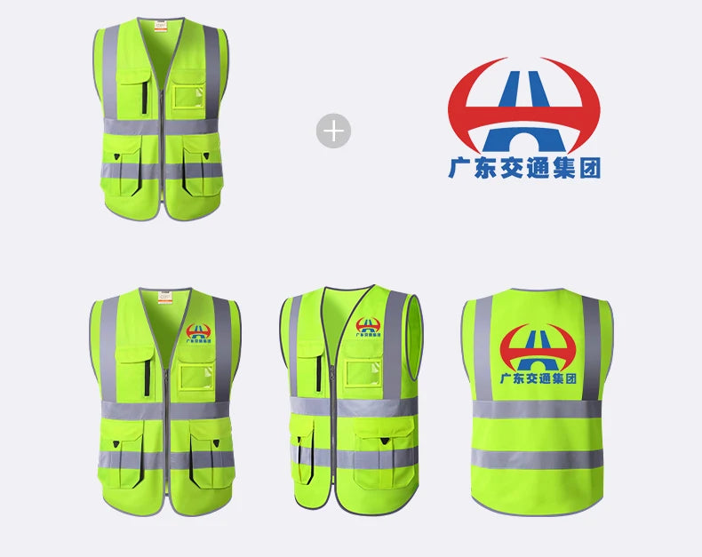 Red Vest for Men Working Vest Workwear with Many Pockets Hi Vis Work Wear