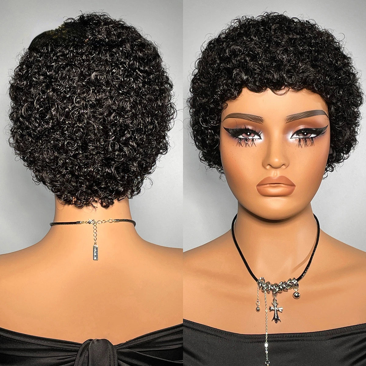 Peluca pixie afro rizada
