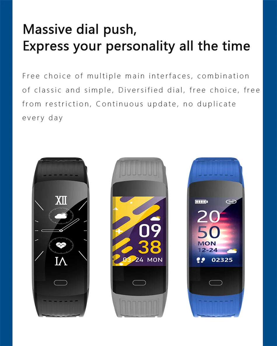 New Smart Bracelet Fitness Watch Connected Wristband Heart Rate Monitor Sleep Tracker Pedometer Band Men Women Smartwatch