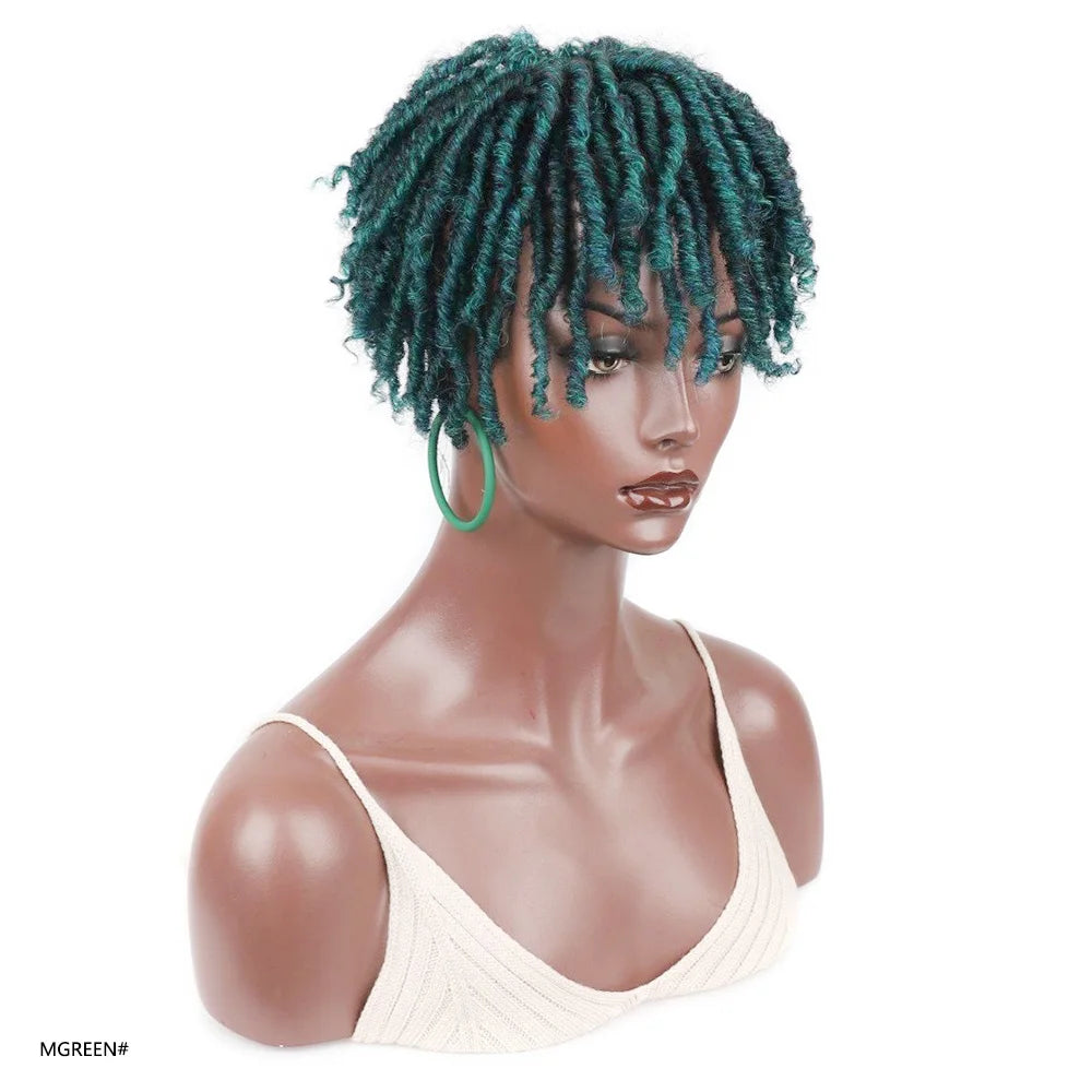 Jeedou Synthetic Toupee Hairpiece Wig Short Curly Hair Braided Hair Clip On Hair Afro Women Black Wig For Thinning Hair