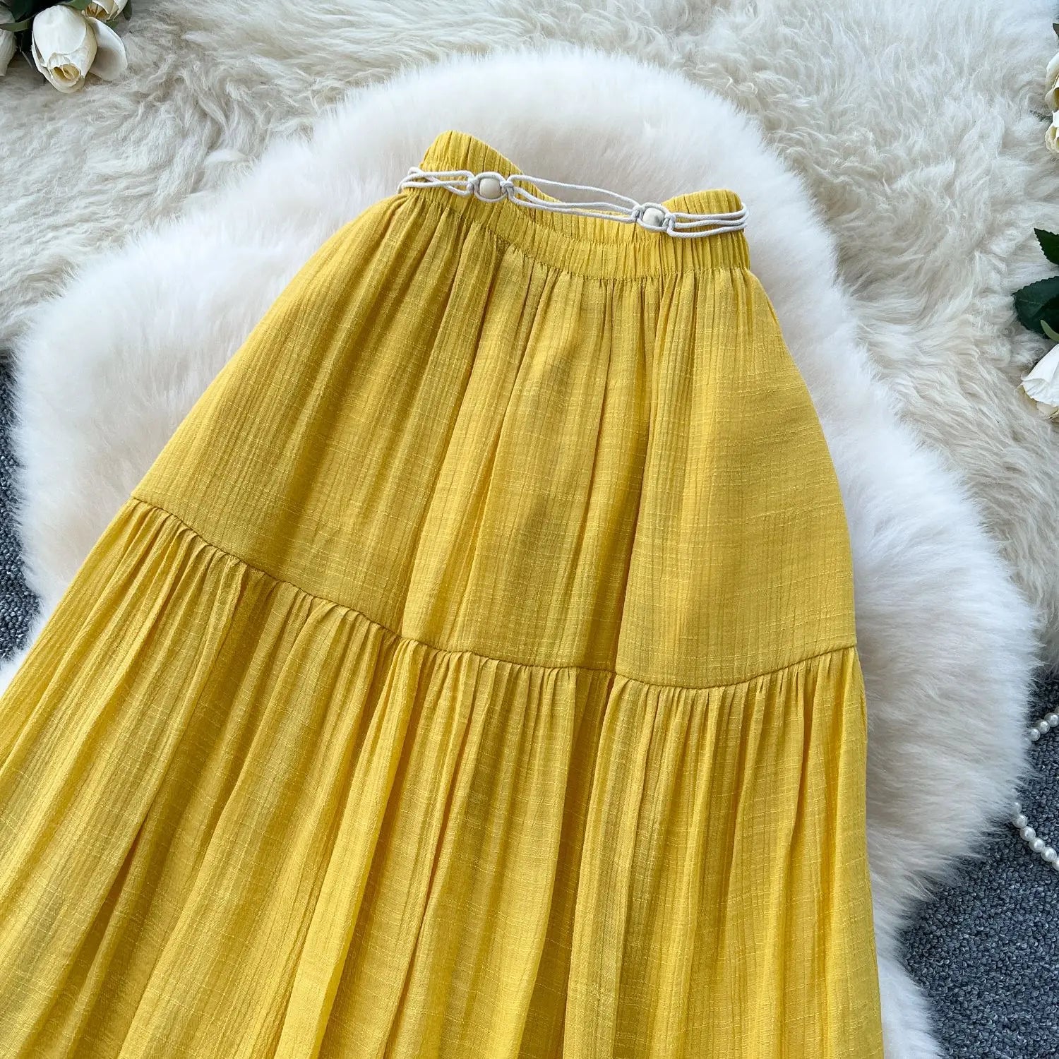 Skirts Women Long Skirt A Line Slim Fit Streetwear High Elastic Waist Elegant Splice Y2k Work Beach Work Casual Summer