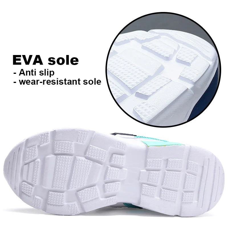 Zapatillas para niños Calzado deportivo informal para niños Transpirables Verano Malla Niños Cierre de gancho y bucle Estudiantes Zapatillas para correr Niñas Escuela