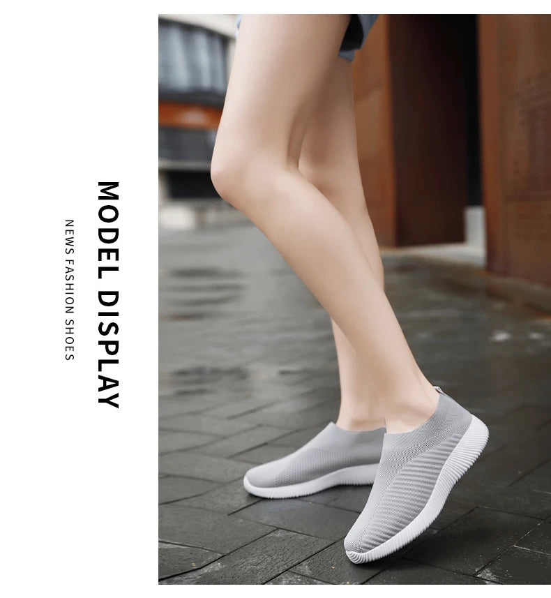 Women Flat Slip on White Shoes Woman Lightweight Sneakers Women Casual  Summer Autumn Walking Mesh Running Sports Shoes 2024