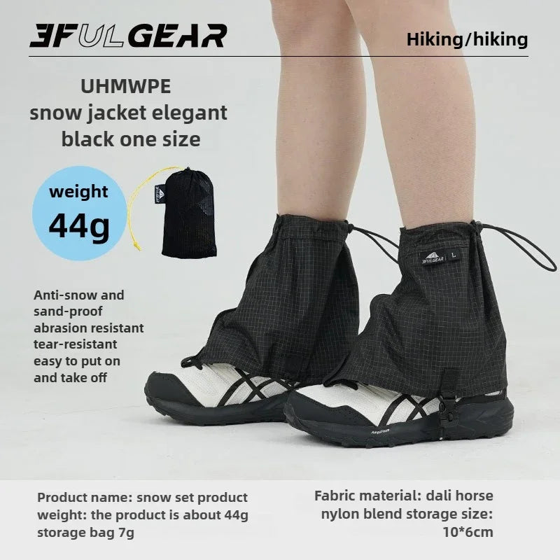 Polainas de senderismo y trekking 3F UL GEAR, polainas de montaña impermeables UHMWPE para camping, protección contra nieve y arena, fundas para zapatos, equipo