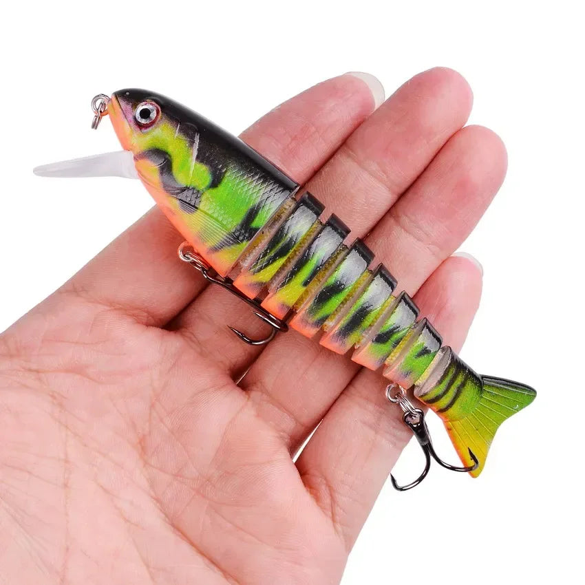 1pcs/Winter fishing gear Bionic Multi-section Swim hard bait  Artificial Wobbler Trolling pike carp crank lure