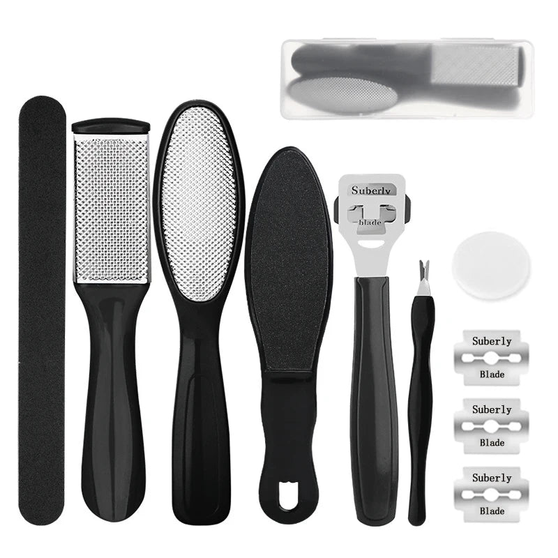 27PCS Foot Care Tool Pedicure Manicure Kit Set Stainless Steel Peeling Exfoliating Callus Dead Skin Remover Foot Scrubbing Brush