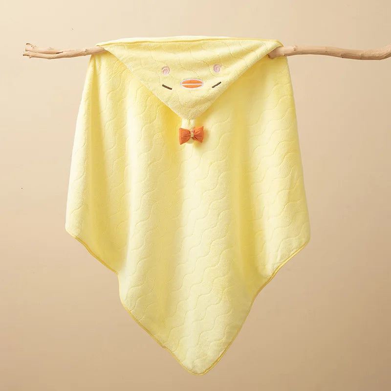 Toalla de baño para bebé, toalla de baño para recién nacidos, niños y niñas, manta con capucha de forro polar coral con diseño de dibujos animados, ropa de cama para recién nacidos