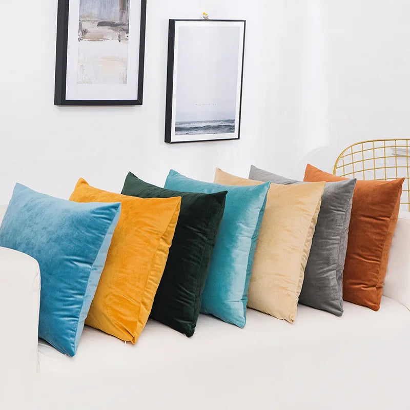 Funda de Almohada Decorativa de Terciopelo para Sofá, Dormitorio, 40x40/45x45/50x50/30x50/55x55/60x60cm, Funda de Cojín Cuadrada