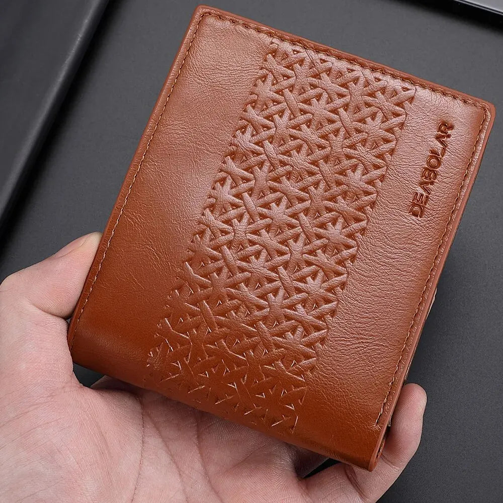Men's Wallet Embossed Soft Leather PU Leather Multi-Card Credit Card Holder With Men's Short Coin Wallet