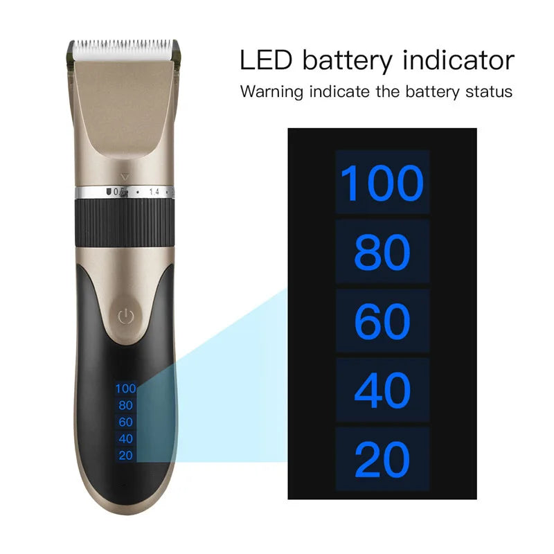 Hair Clipper for Men & Kids - Barber-Grade Beard Trimmer with Ceramic Blades Low Noise Precision Hair Cutting Machine