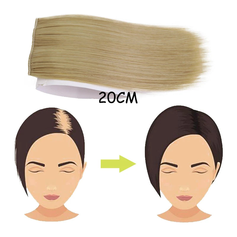 AZQUEEN Almohadillas de cabello sintético invisibles sin costuras con clip de una pieza para aumentar el volumen del cabello, extensiones de cabello, cubrepelo superior lateral