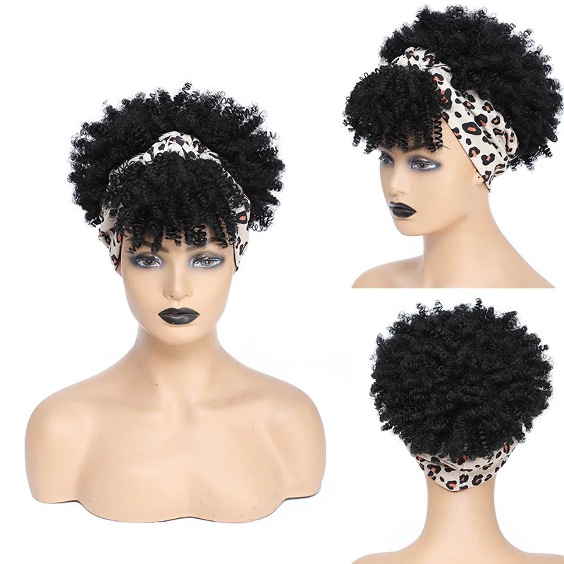 Afro Curly Headband Wig