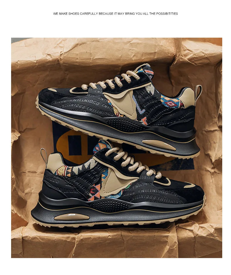 Men's Shoes Spring New Casual Versatile Comfortable Fashion Trend Niche Non-slip Wear-Resistant Retro Sneakers