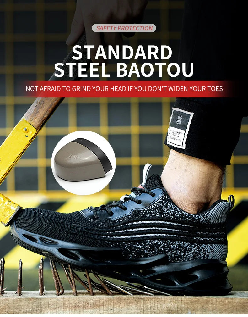 2025 New Work Shoes Man Work Sneakers Steel Toe Shoes Anti-smash Anti-puncture Safety Boots Breathable Women Protective Shoe