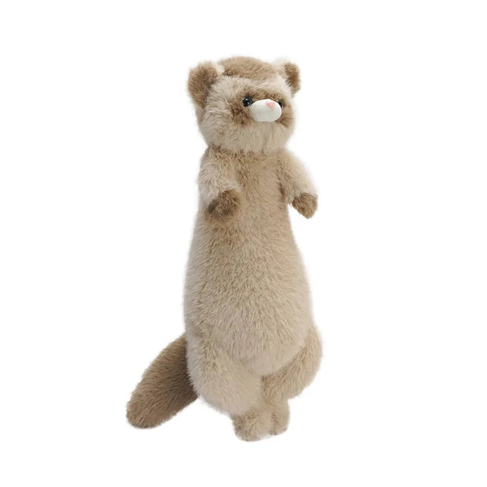 Stuffed Animal Ferrets Plush Toys Sofa Cushion Simulation Stuffed Ferret Kawaii Long Cute Brown Mink Plush Birthday Holiday