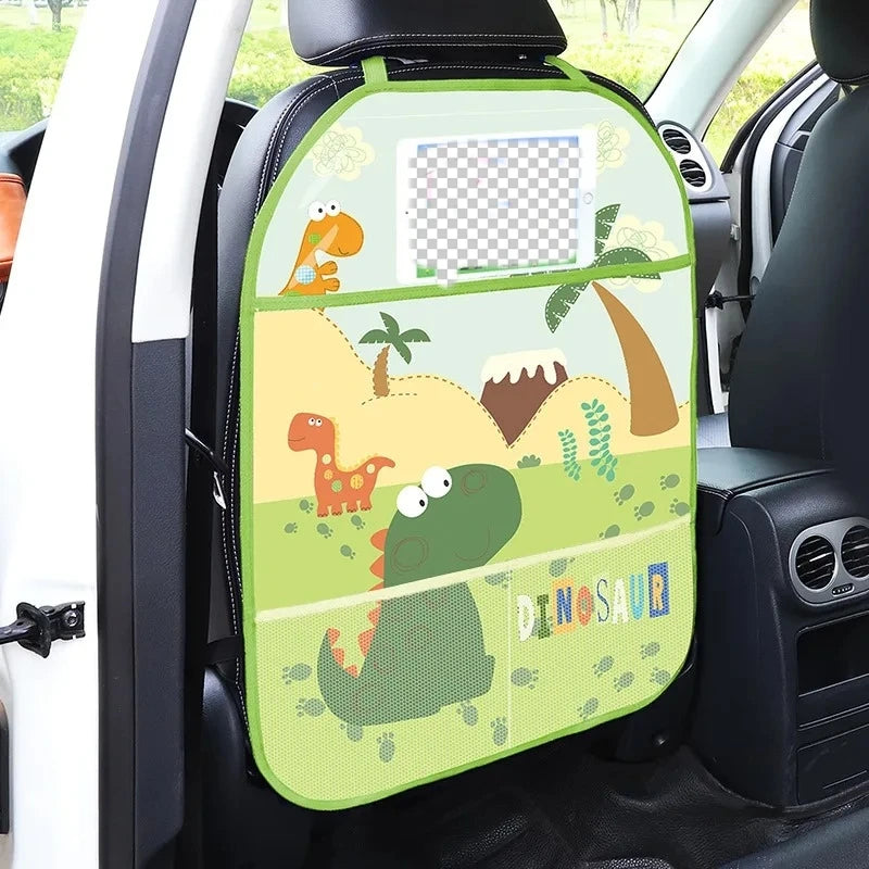 1PC Almohadilla antipedales para niños, protector de respaldo de asiento de coche, funda para niños, alfombrilla antipedales de dibujos animados para coche con bolsa, almohadilla antipedales impermeable