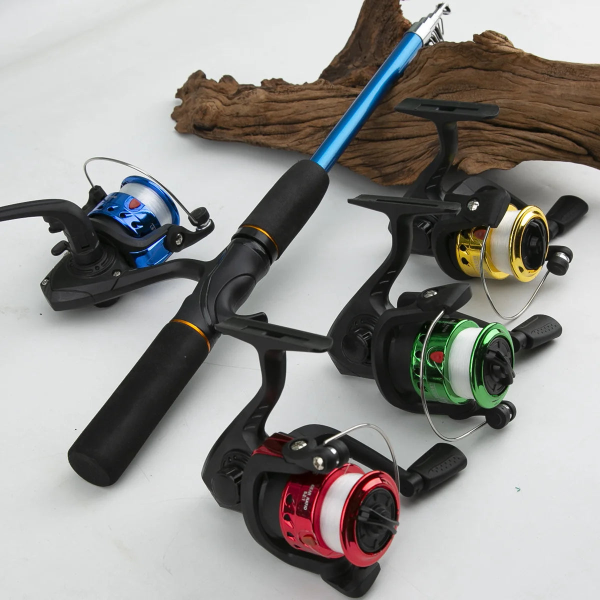 Rutina completa de caña de pescar, juego de caña auxiliar, pesca de mar de largo alcance, mango de pistola, carrete de caña, cebo blando, anzuelo, aparejos de pesca de sedal