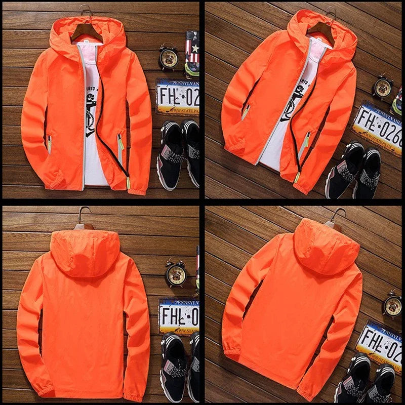 Men's movie umbrella, reflective thin jacket, sunscreen, skin, hooded windbreaker, pilot sports jacket, beach, bicycle, pilot, l