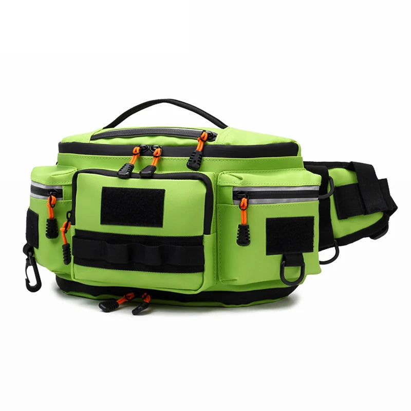 Fishing Lure Waist Bag Large Fish Box Accessories Outdoor Sports Tackle Gear Belt Bag Multi-pockets Crossbody Fishing Bag