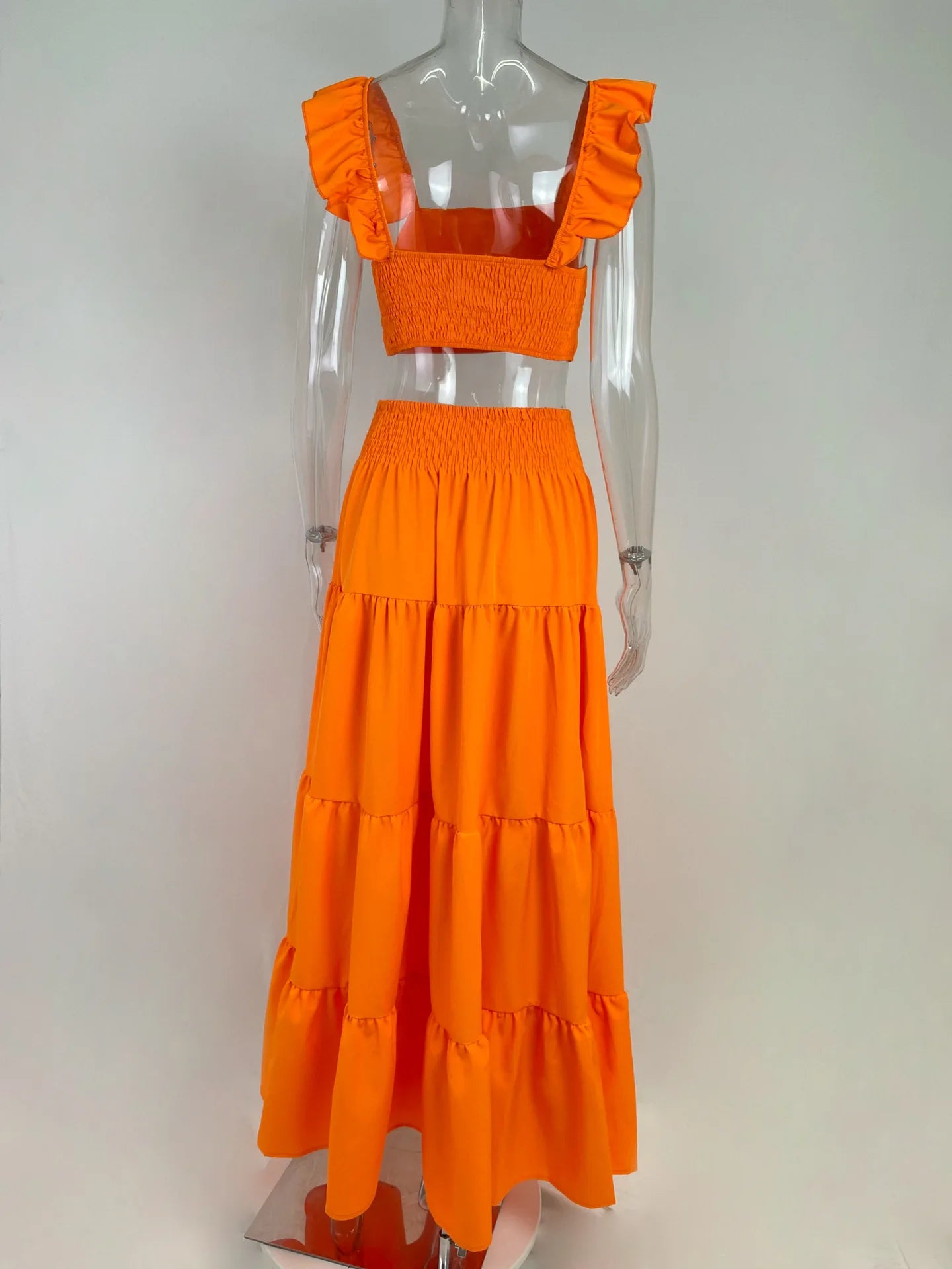 Skirt Sets Womans Clothing Streetwear New Spring/Summer Elegant Sexy Collage Sleeveless Top and Longuette Suits for Female