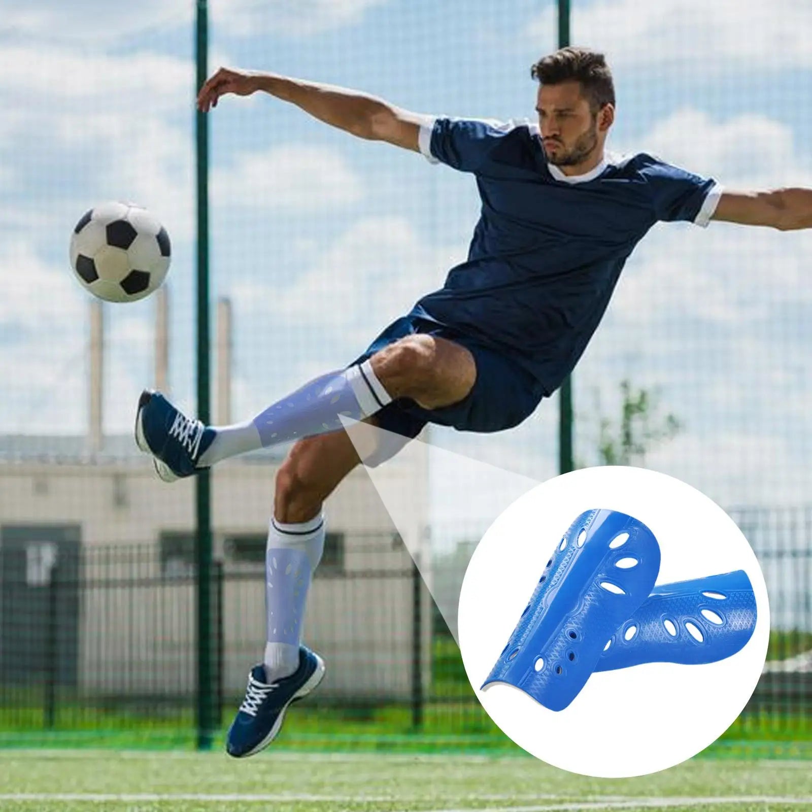 1 Pair Shin Pads for Football Protectors Pads Adult Kids Gear Breathable Sock Insert Board Training Legging Protective Gear