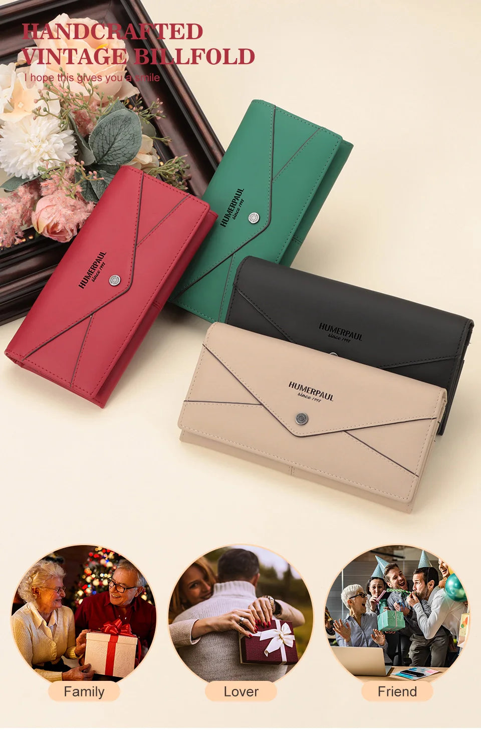 Genuine Leather Women's Wallet Luxury Clutch with RFID Multi Card Slots and Phone Pocket Large Capacity Female Money Handbag