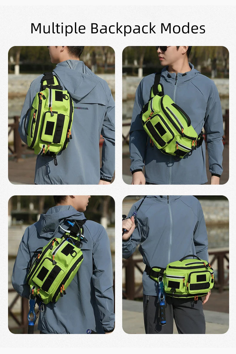 Fishing Lure Waist Bag Large Fish Box Accessories Outdoor Sports Tackle Gear Belt Bag Multi-pockets Crossbody Fishing Bag