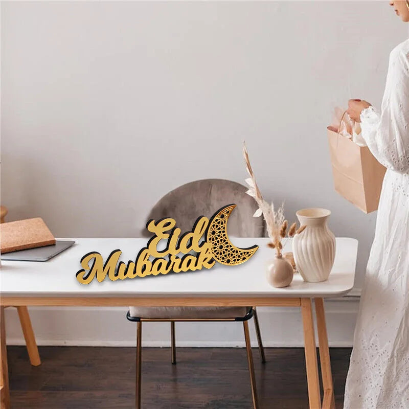 Ramadan Mubarak Acrylic Ornament Eid Mubarak Ramadan Kareem Decoration for Home Islamic Muslim Party Decor Eid Al Adha Gift
