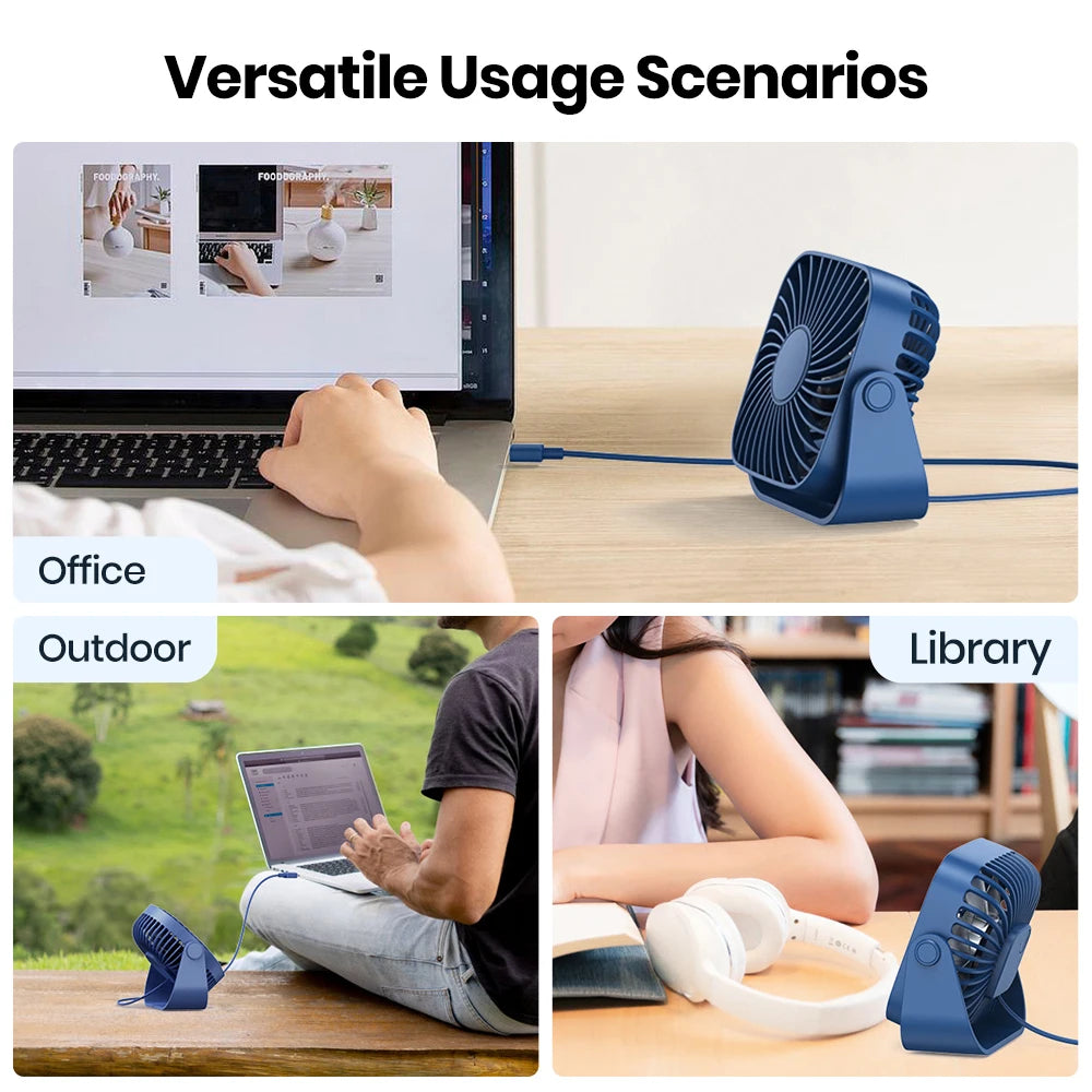 Mini USB Desk Fan (2-Pack)
