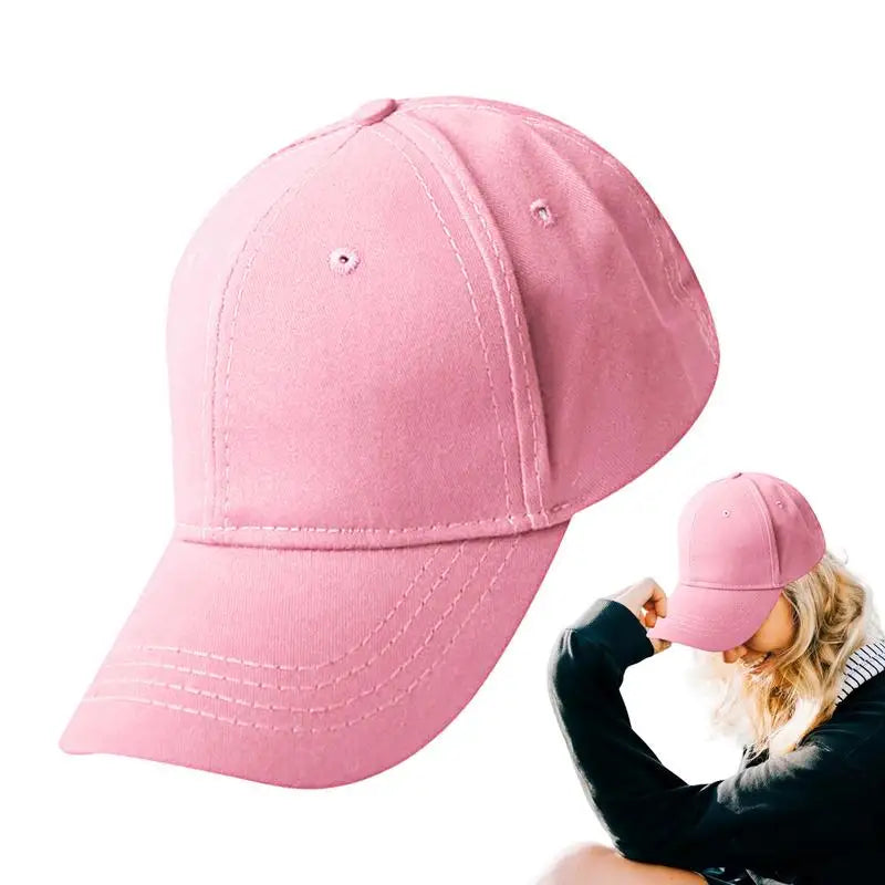 Women Ponytail Hat Cotton Baseball Caps Ponytail Adjustable Baseball Hat High Messy Bun Trucker Hat Blank Breathable Sun Hats