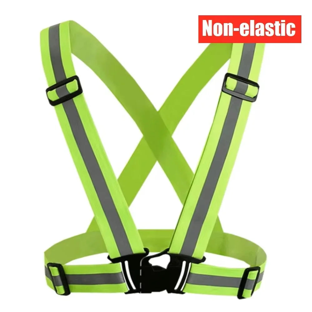 Reflective Traffic Labor Protection Construction Strap Night Running Sports Cycling Reflective Clothing Elastic Vest Fluorescent