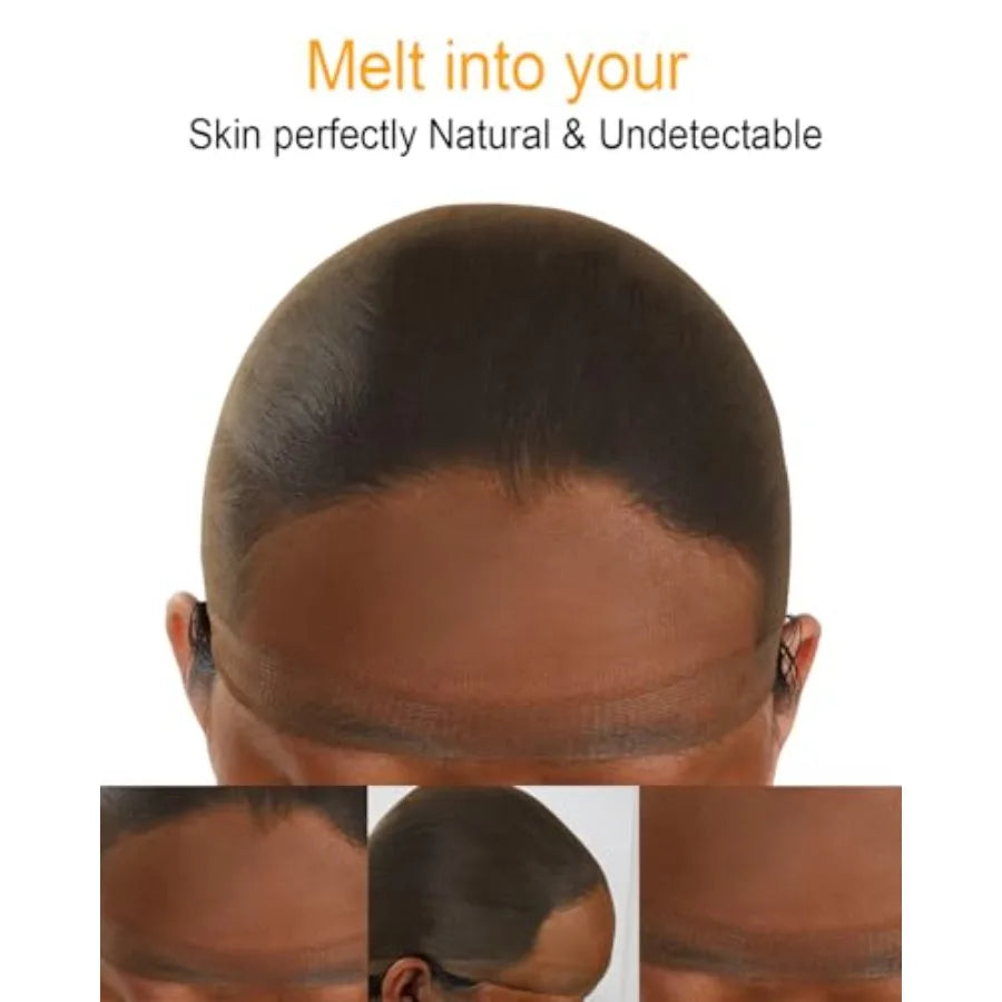 Brown SKINLIKE HD Wig Cap, 12 Pieces Ultra-thin Invisible Wig Caps for Women, Breathable Stretchy Stocking HD Caps for Lace Fro