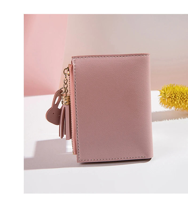 Cartera de mujer de marca de lujo hecha de piel sintética Tarjetero femenino Monederos portátiles para mujer Pequeños monederos con cremallera Regalo para niña