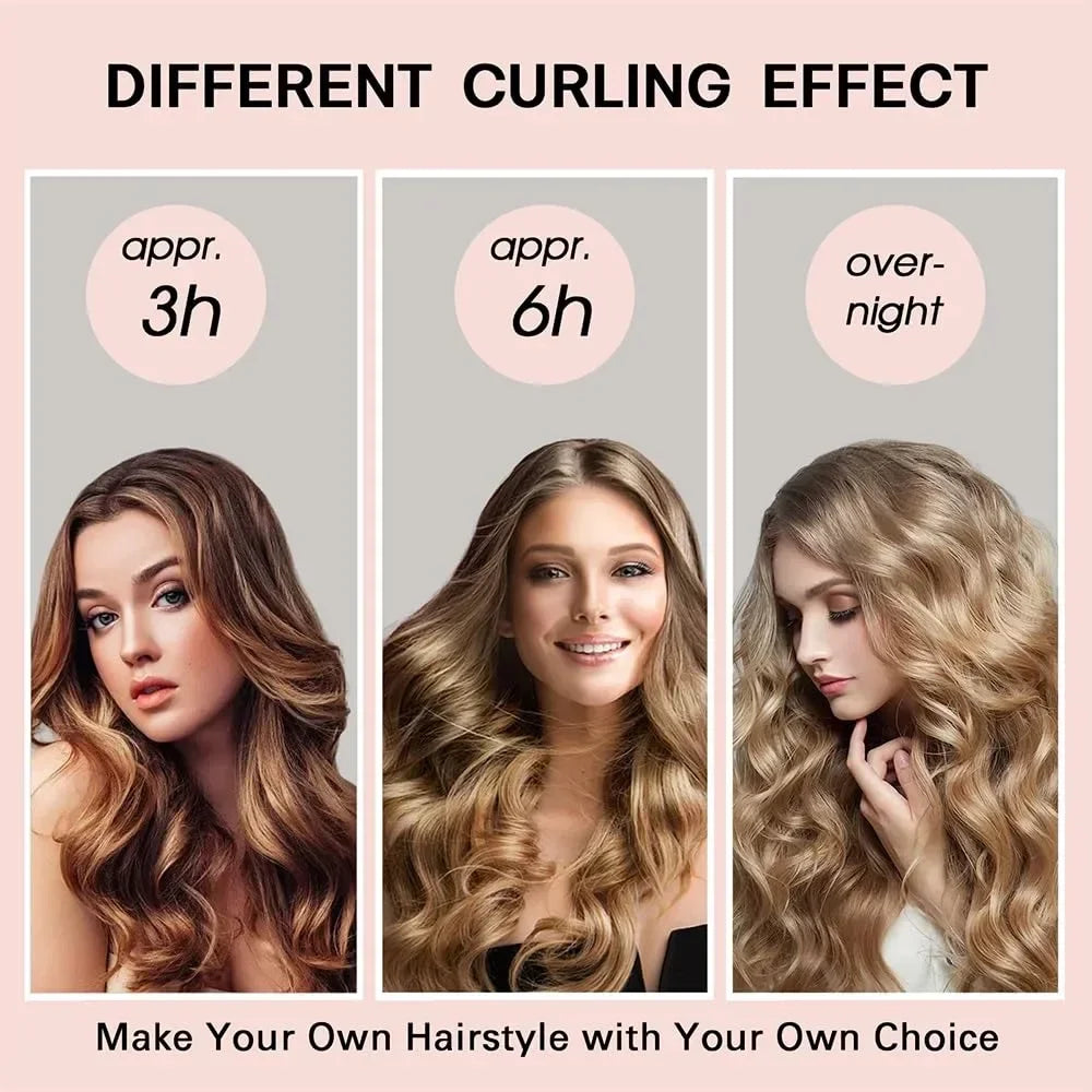 Heatless Curling Rod Headband Soft Hair Curlers No Heat Hair Rollers with Cap Silk Curls Lazy Sleeping Curler Hair Styling Tools